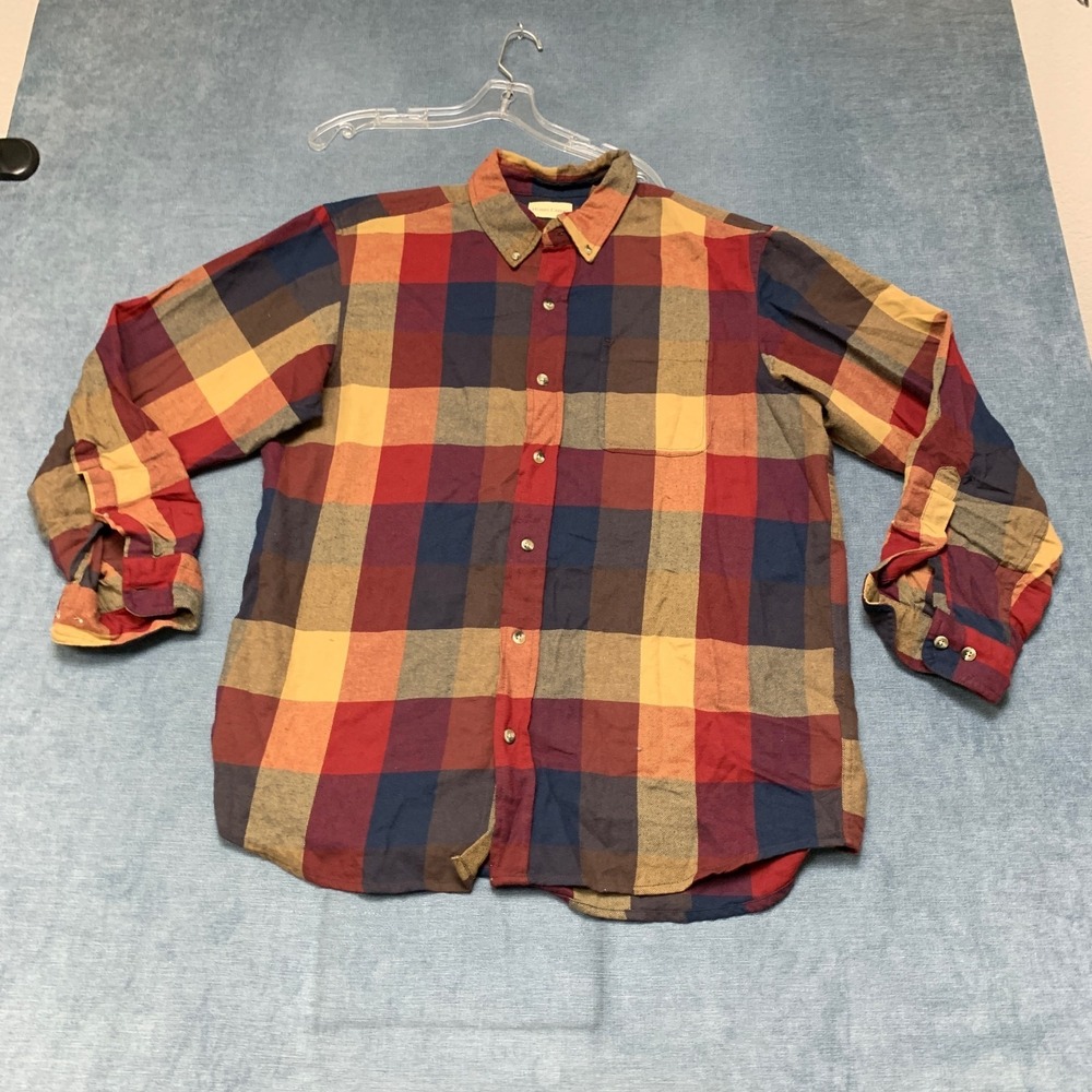 Hobbs Creek Flannel Shirt Mens Large Multicolor Check Long Sleeve Button Down
